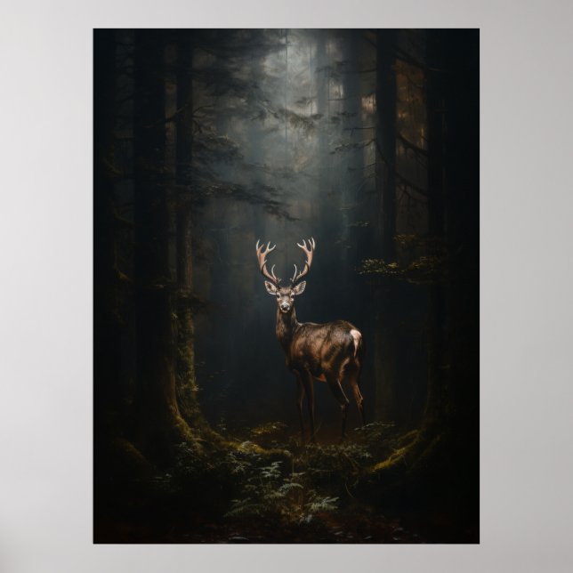 Deer in the forest poster (Front)