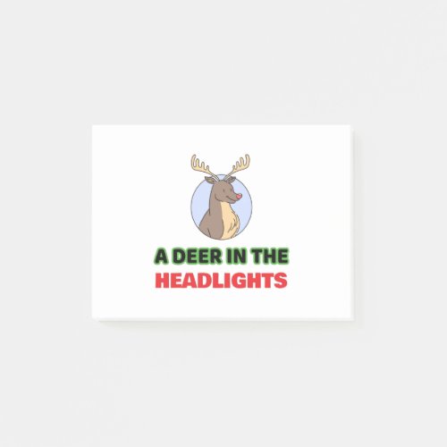 Deer in the headlights animal pun post_it notes