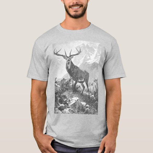 Deer in the High Mountains T_Shirt