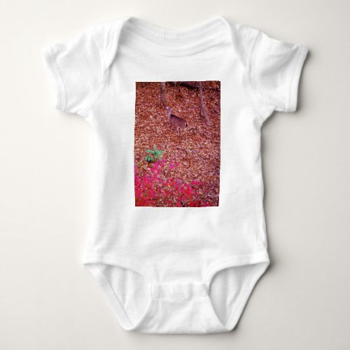 Deer in the leaves baby bodysuit