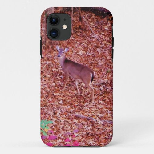 Deer in the leaves iPhone 11 case