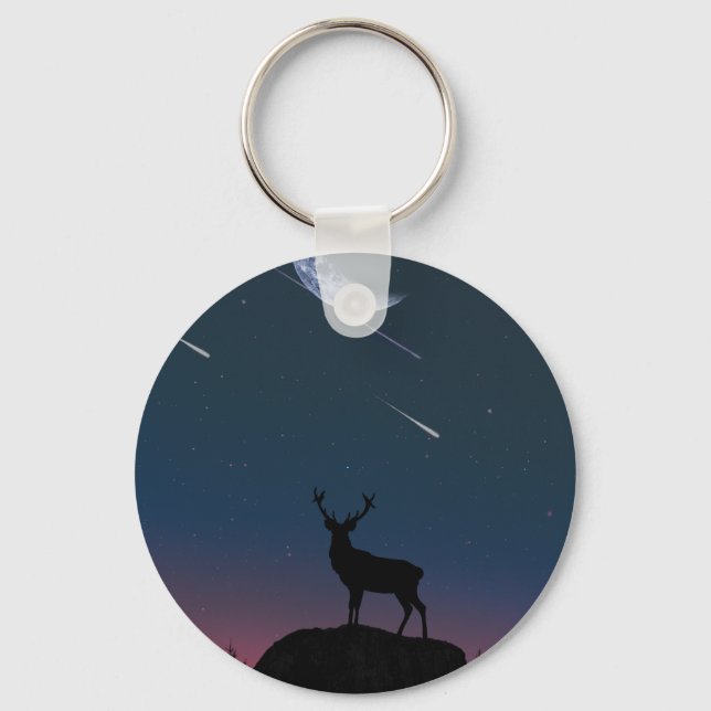 deer in the moonlight keychain (Front)