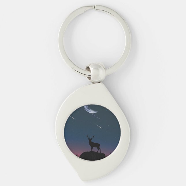 deer in the moonlight keychain (Front)