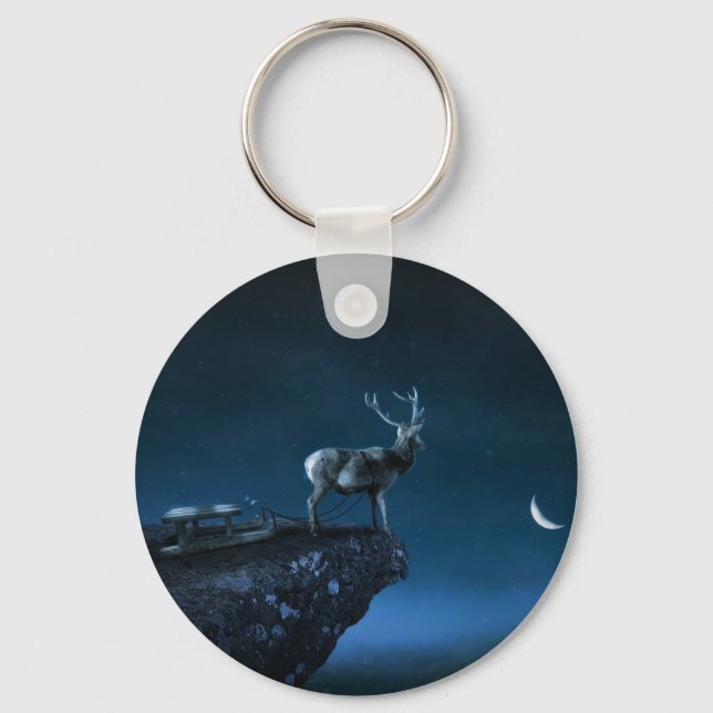 deer in the moonlight keychain (Front)