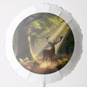 Deer in the morning forest balloon