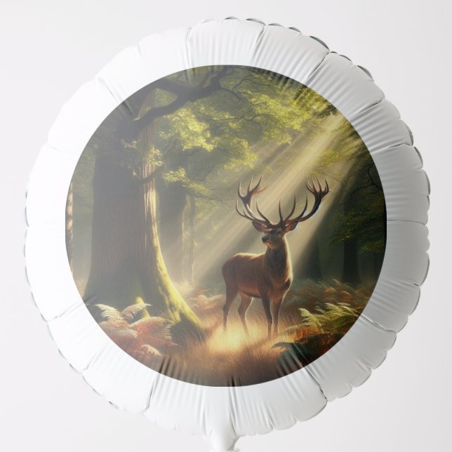 Deer in the morning forest balloon (Front)