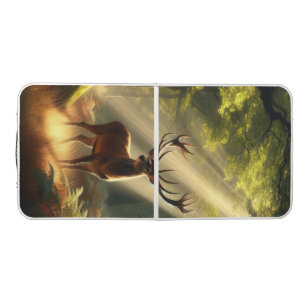 Deer in the morning forest beer pong table