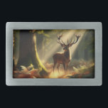 Deer in the morning forest belt buckle<br><div class="desc">.</div>