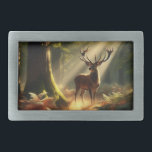 Deer in the morning forest belt buckle<br><div class="desc">.</div>