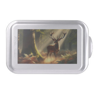 Deer in the morning forest cake pan