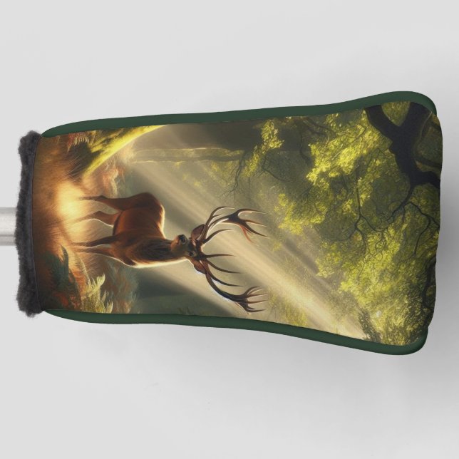 Deer in the morning forest golf head cover (Front)