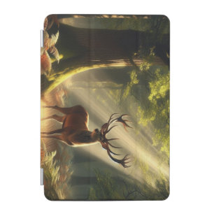 Deer in the morning forest iPad mini cover