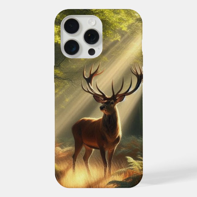 Deer in the morning forest iPhone case (Back)