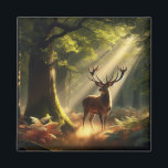 Deer in the morning forest magnet<br><div class="desc">.</div>