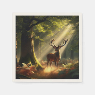 Deer in the morning forest napkins