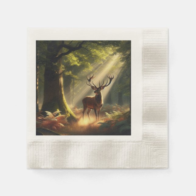 Deer in the morning forest napkins (Front)