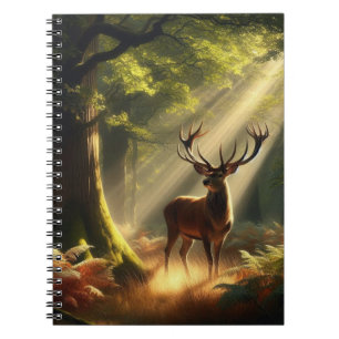 Deer in the morning forest notebook