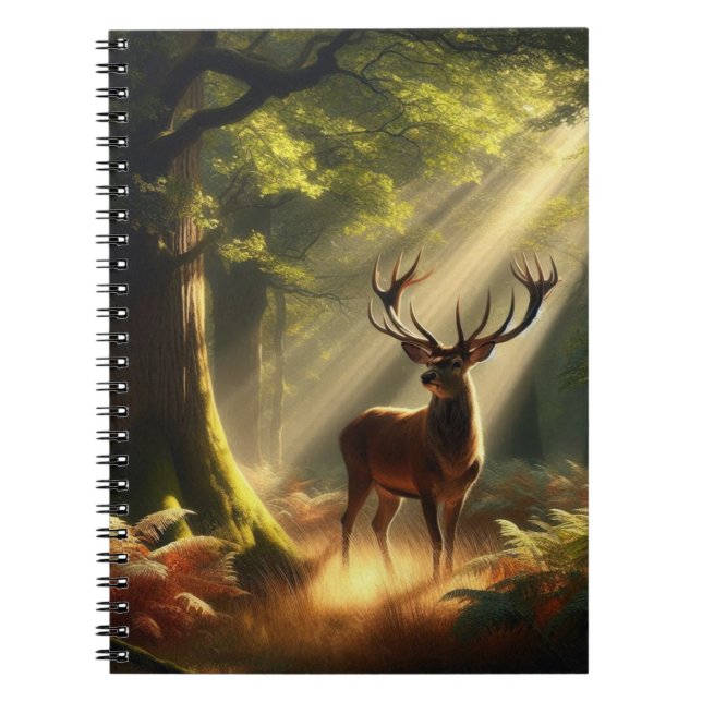 Deer in the morning forest notebook (Front)