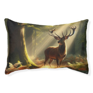 Deer in the morning forest pet bed