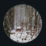 Deer in the snow fall dartboard<br><div class="desc">Deer in the snow fall. Photo by Sandy Closs deer , "deer hunter",  doe,  "deer gifts", hunter,  "hunter's gifts", "gifts for deer hunters", "hunting ", hunters,  camouflage , camo,  Christmas</div>