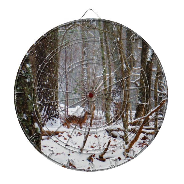Deer in the snow fall dartboard (Front)