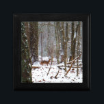 Deer in the snow fall gift box<br><div class="desc">Deer in the snow fall. Photo by Sandy Closs deer , "deer hunter",  doe,  "deer gifts", hunter,  "hunter's gifts", "gifts for deer hunters", "hunting ", hunters,  camouflage , camo,  Christmas</div>