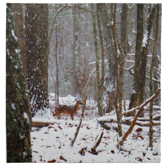 Deer in the snow fall napkin (Front)