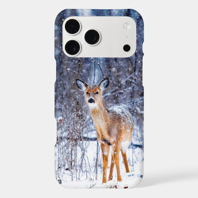 Deer in the Snow iPhone Case (Back)