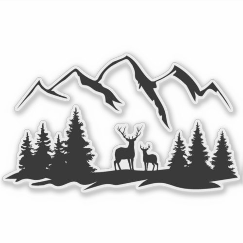 Deer in the Wilderness Sticker