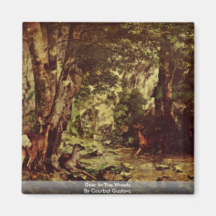 Deer In The Woods By Courbet Gustave Magnet