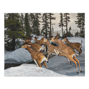 Deer in Winter Faux Canvas Print