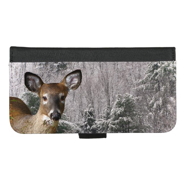 Deer in Winter Hills iPhone 8/7 Plus Wallet Case