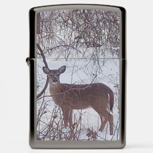 Deer in Winter Photo  Zippo Lighter