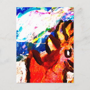 Deer in winter  postcard