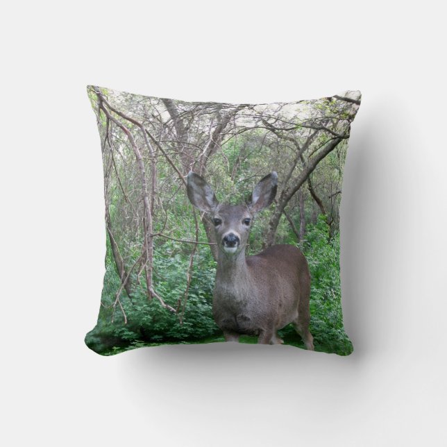 Deer in Woods Pillow (Front)