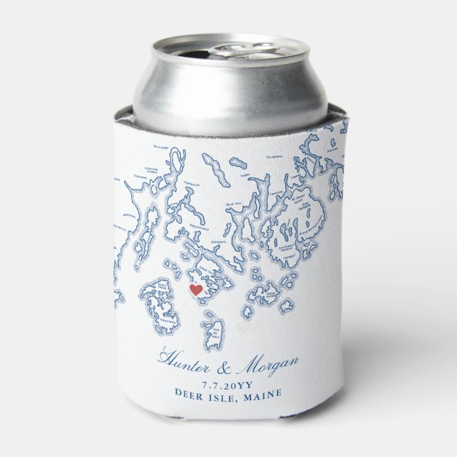 Deer Isle Maine Aragosta Wedding Favor Coozie (Can Front)