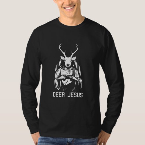 Deer Jesus Christmas Funny Pun Hunting Christian T_Shirt