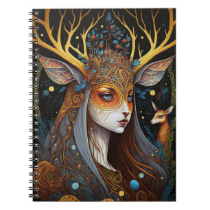 Deer Lady Fantasy Art Notebook