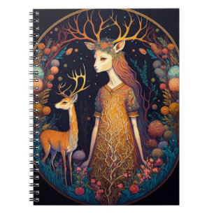 Deer Lady Fantasy Art Notebook