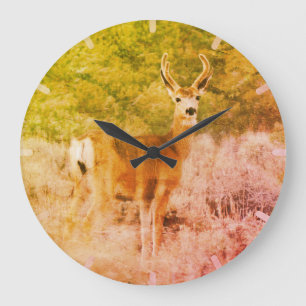 Deer Large Clock