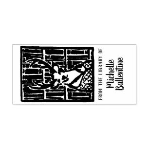 Deer Library Bookplate Stamp