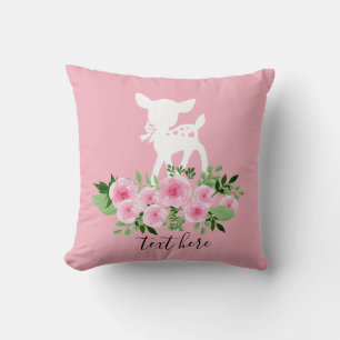 deer, little deer, woodland, cute throw pillow