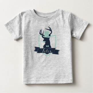 Deer Little Man, Custom, Baby Football Bodysuit