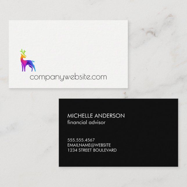 Deer Logo | Colorful Business Card (Front/Back)