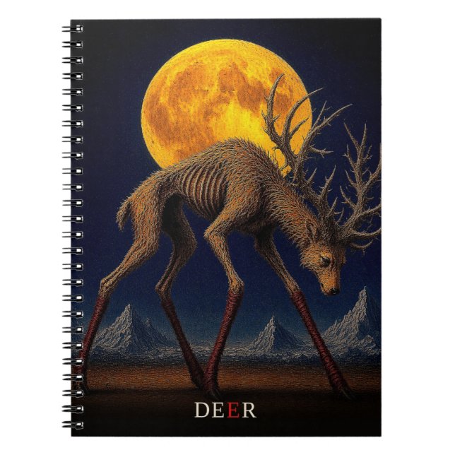 Deer Long Socks gothic Surreal Notebook (Front)
