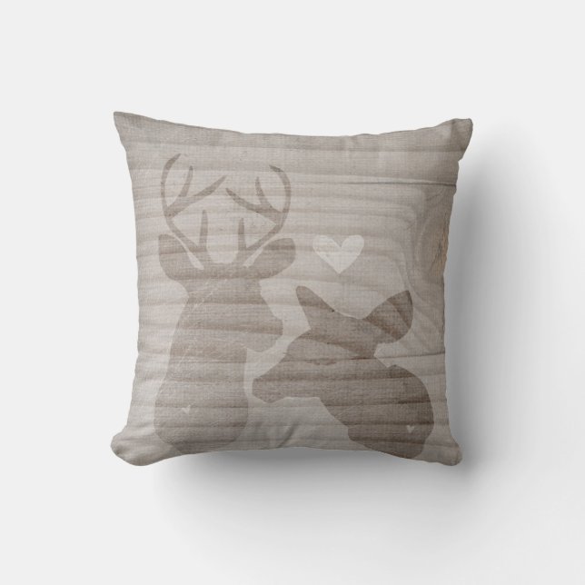 Deer Love Couple by VOL25 Throw Pillow (Front)