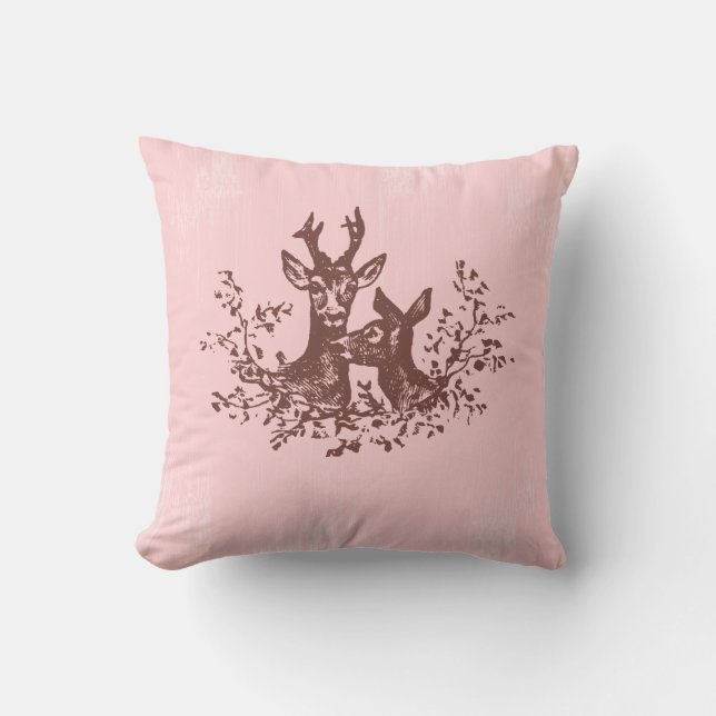 Deer Love Vintage pillow (Front)