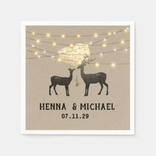 Deer Love Woodland Deer Wedding Custom Napkins