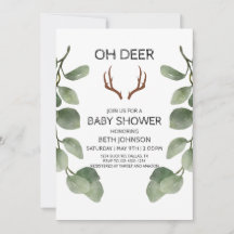 Deer Lumberjack Baby Shower Invitation