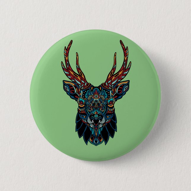Deer Mandala  Button (Front)